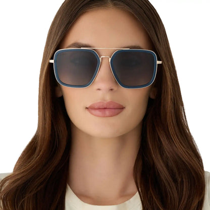 JORDAN - CLUBHOUSE BLUE + GOLD + GREY GRADIENT + POLARIZED SUNGLASSES