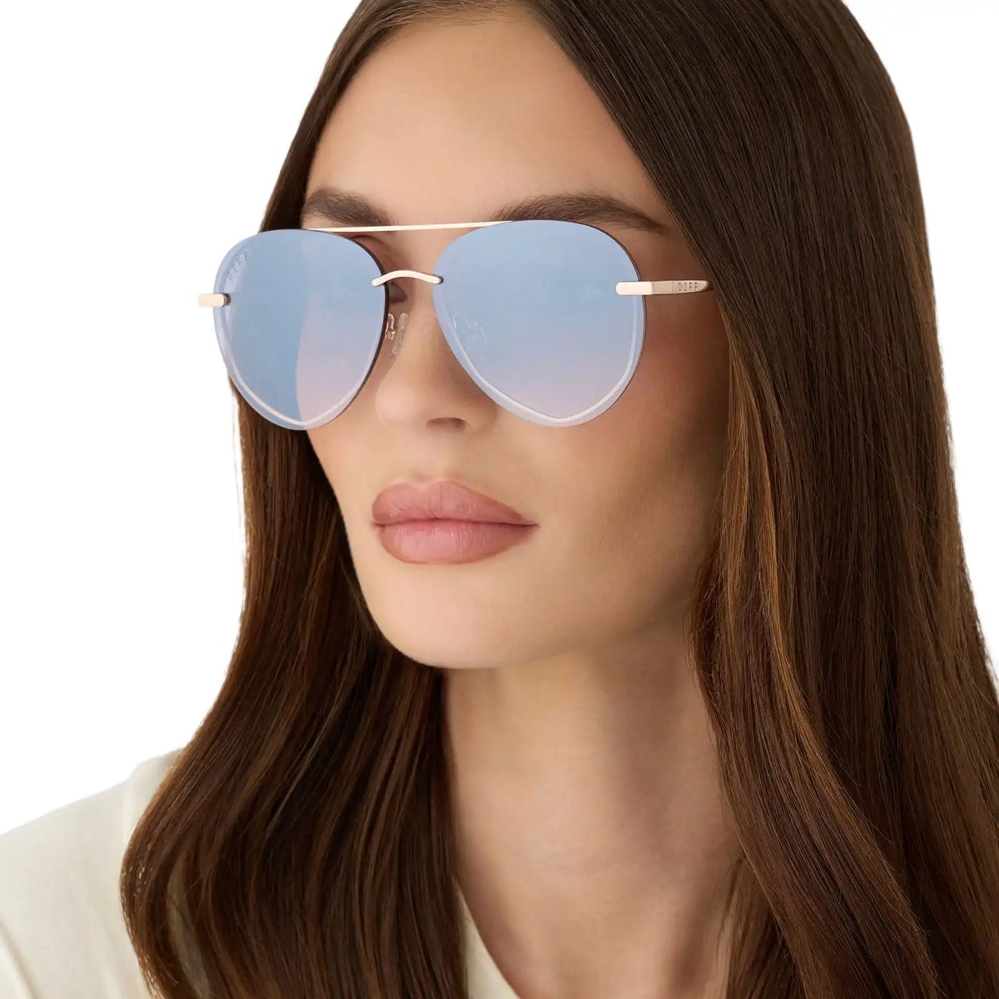 LENOX XS - CHAMPAGNE GOLD + SLATE GRADIENT FLASH SUNGLASSES