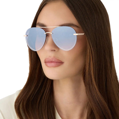 LENOX XS - CHAMPAGNE GOLD + SLATE GRADIENT FLASH SUNGLASSES