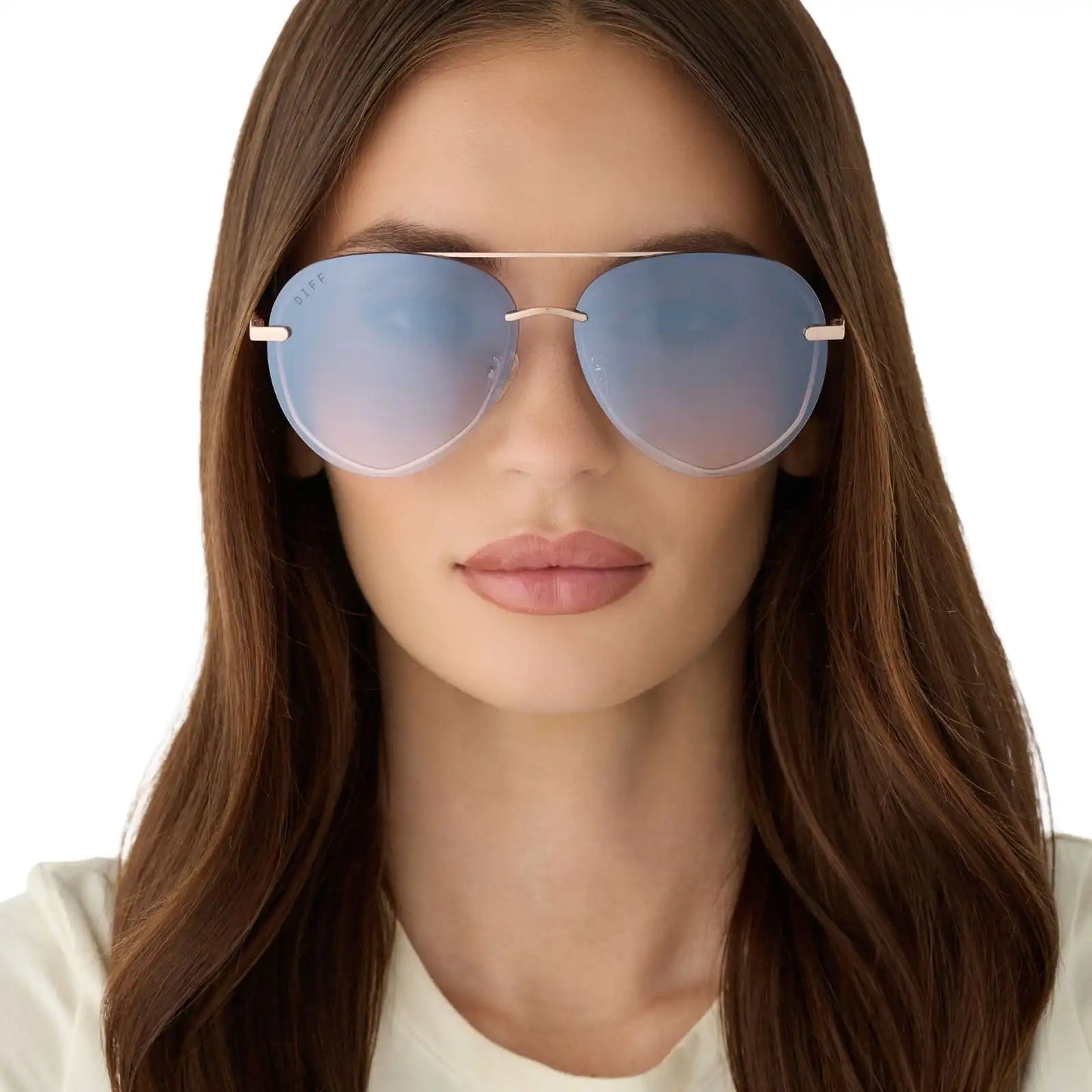LENOX - CHAMPAGNE GOLD + SLATE GRADIENT FLASH SUNGLASSES