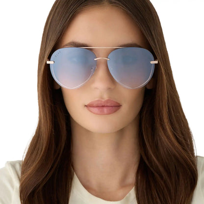LENOX - CHAMPAGNE GOLD + SLATE GRADIENT FLASH SUNGLASSES