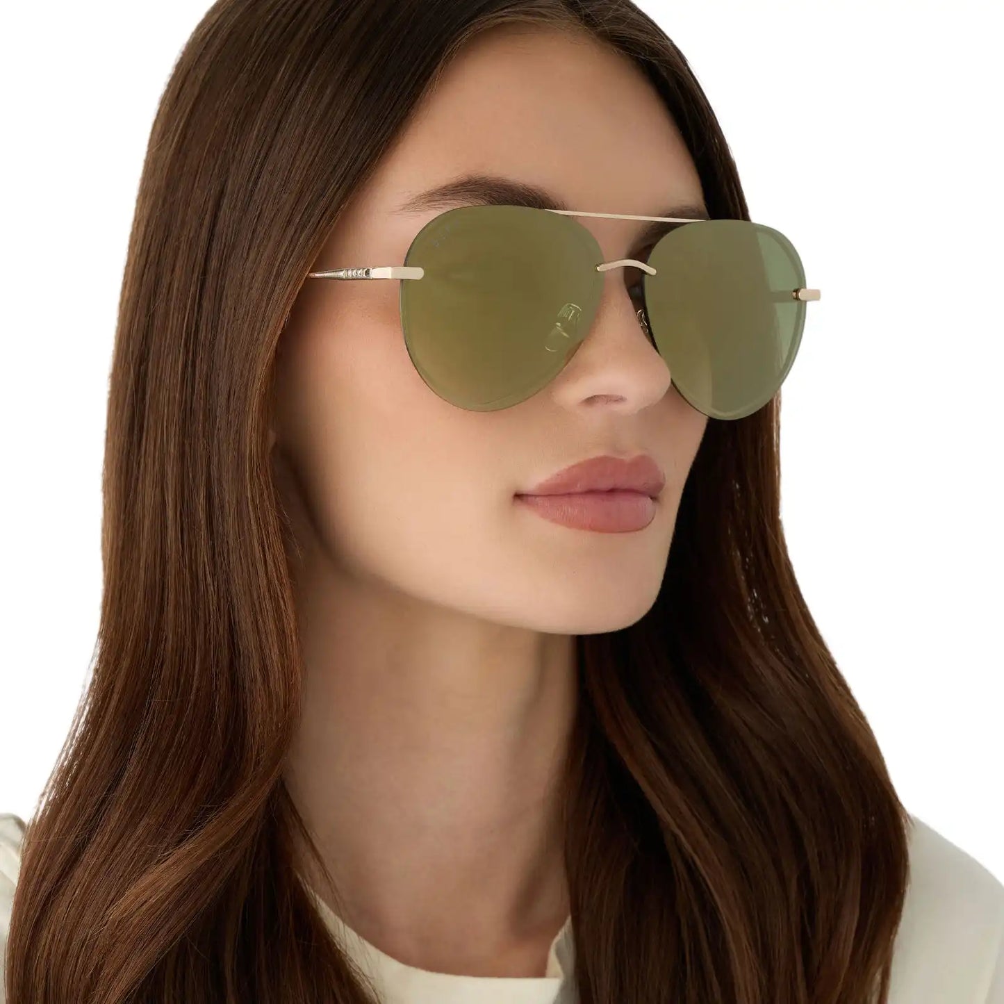 LENOX - GOLD + ALOE GREEN GRADIENT + LIGHT GOLD FLASH + POLARIZED SUNGLASSES