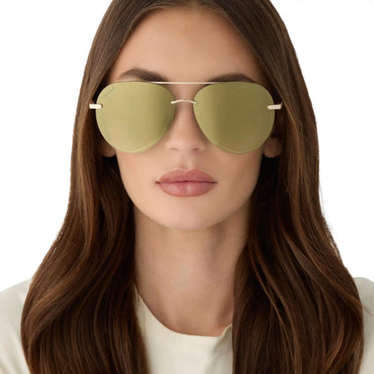 LENOX - GOLD + ALOE GREEN GRADIENT + LIGHT GOLD FLASH + POLARIZED SUNGLASSES