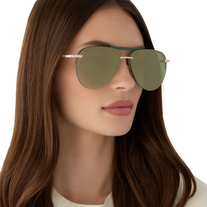 TAHOE - GOLD + ALOE GREEN GRADIENT + LIGHT GOLD FLASH + POLARIZED SUNGLASSES
