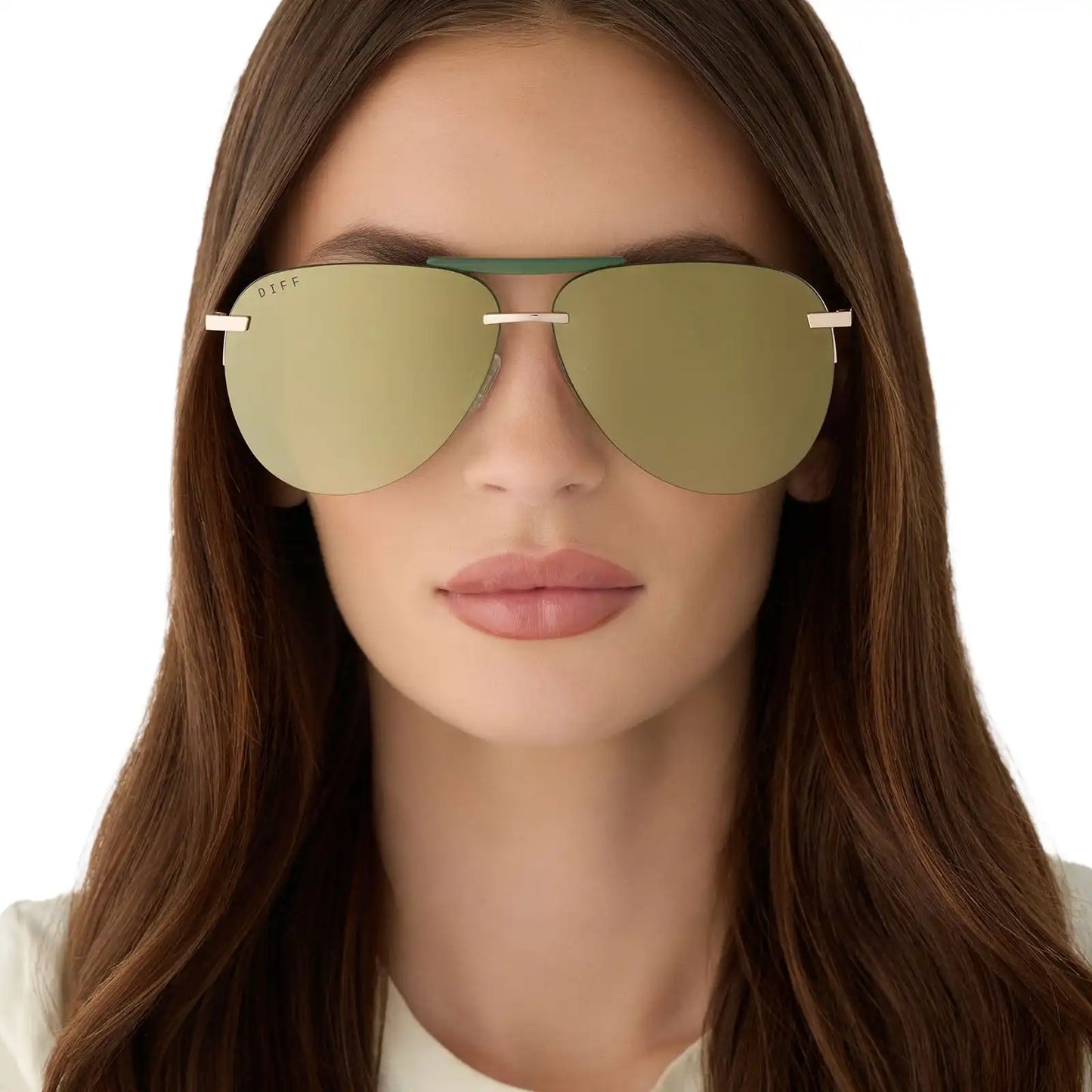 TAHOE - GOLD + ALOE GREEN GRADIENT + LIGHT GOLD FLASH + POLARIZED SUNGLASSES