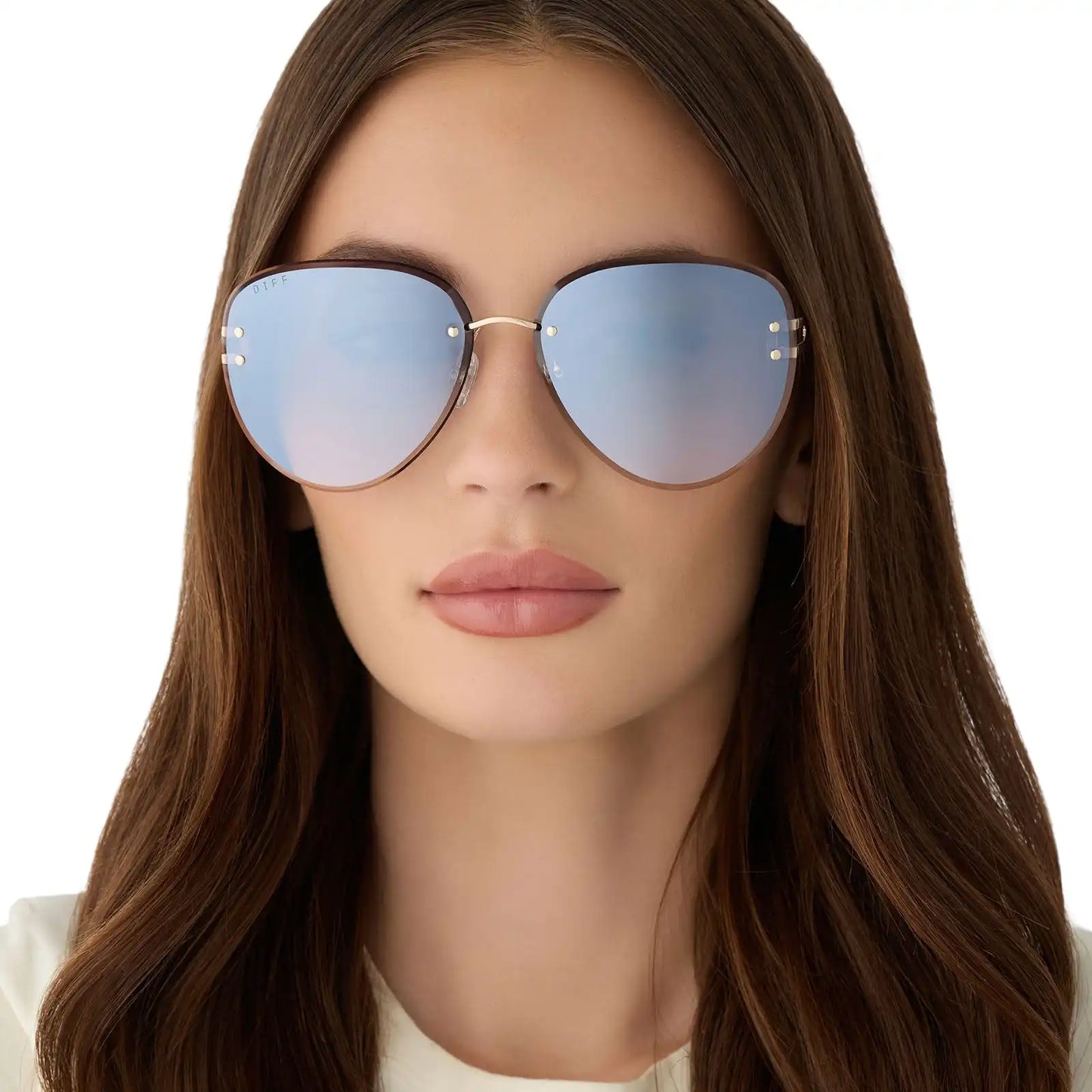 TRISTA - GOLD + SLATE GRADIENT FLASH SUNGLASSES