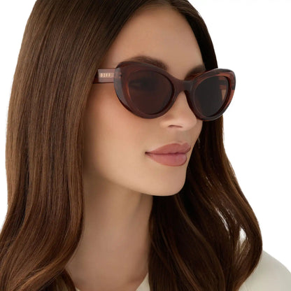 ZARIA - CAFÉ OLE + BROWN SUNGLASSES