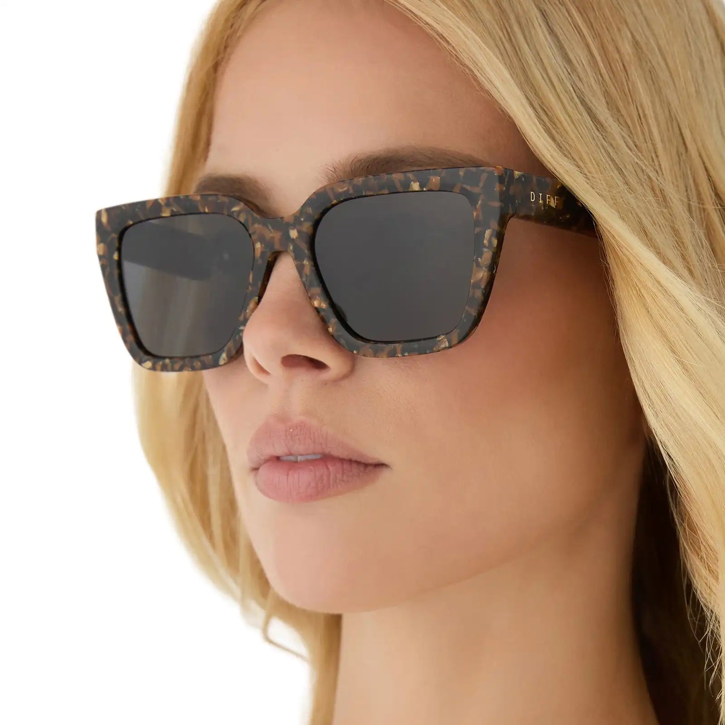 AMARA - GLITTER TORTOISE + BROWN GRADIENT + POLARIZED SUNGLASSES