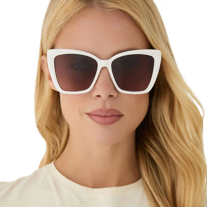 BECKY II - WHITE CLOUD + BROWN GRADIENT SUNGLASSES