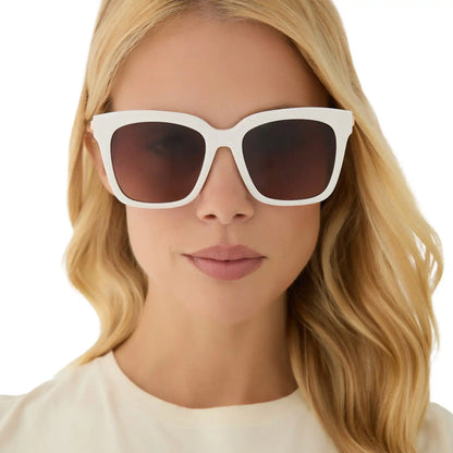 BELLA - WHITE CLOUD + BROWN GRADIENT SUNGLASSES