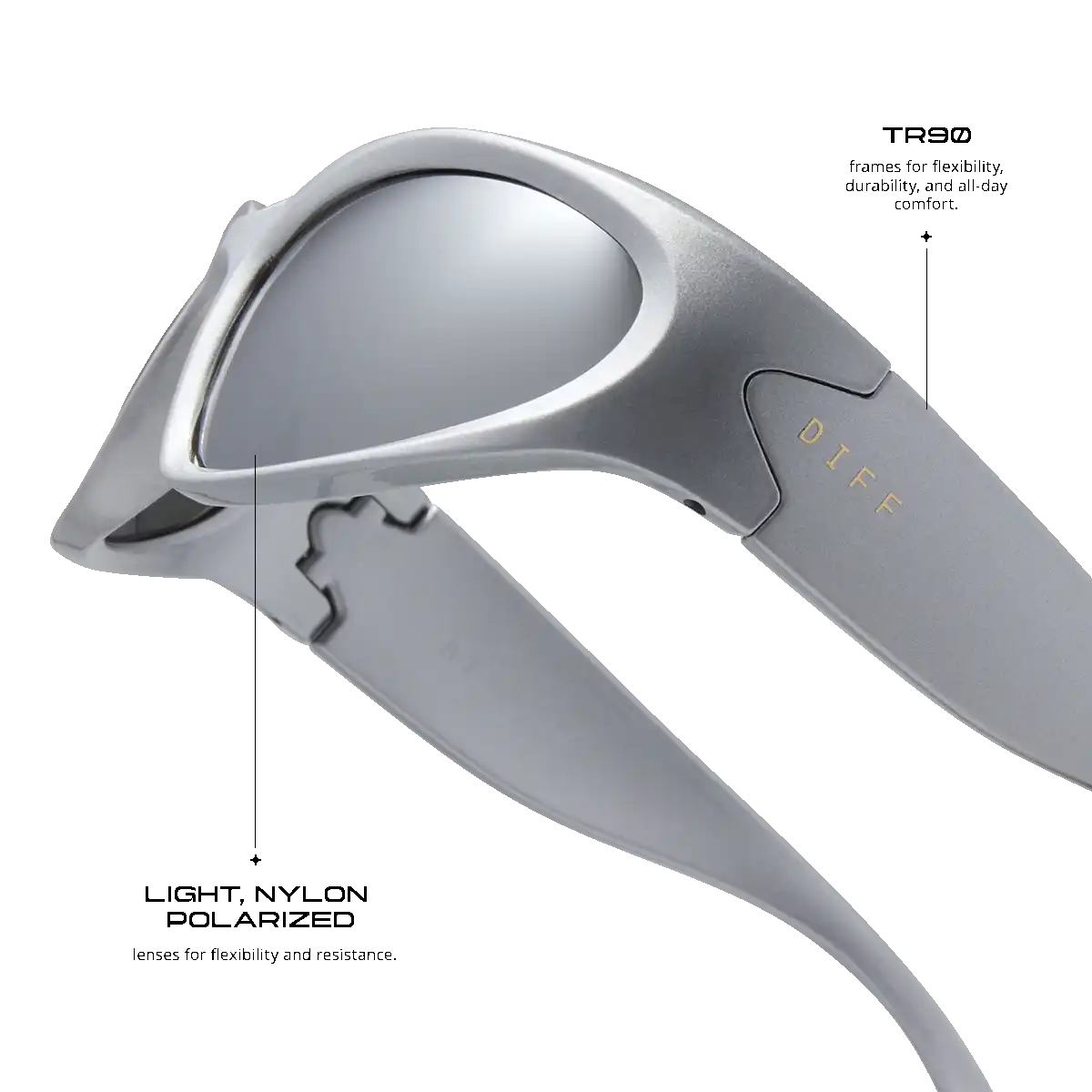 SIDE OUT - SILVER + SILVER MIRROR + POLARIZED SUNGLASSES