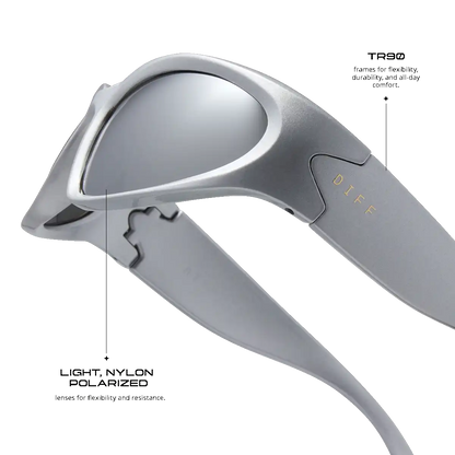 SIDE OUT - SILVER + SILVER MIRROR + POLARIZED SUNGLASSES