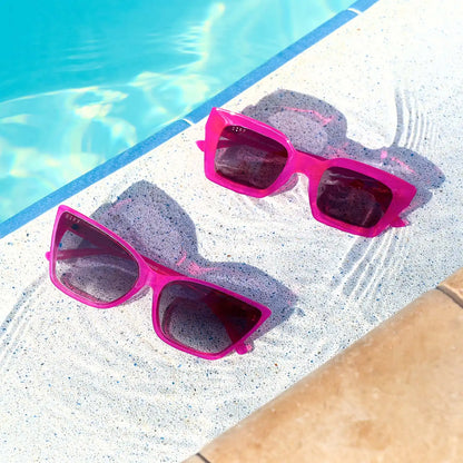 ALINA - BRIGHT TULIP + GREY GRADIENT SUNGLASSES