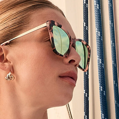 BECKY II - HIMALAYAN TORTOISE + TAUPE MIRROR + POLARIZED SUNGLASSES