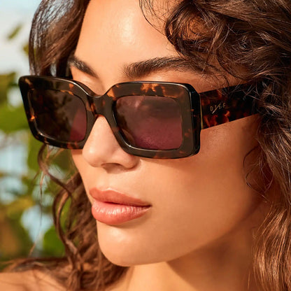 INDY - ESPRESSO TORTOISE + GREY SUNGLASSES