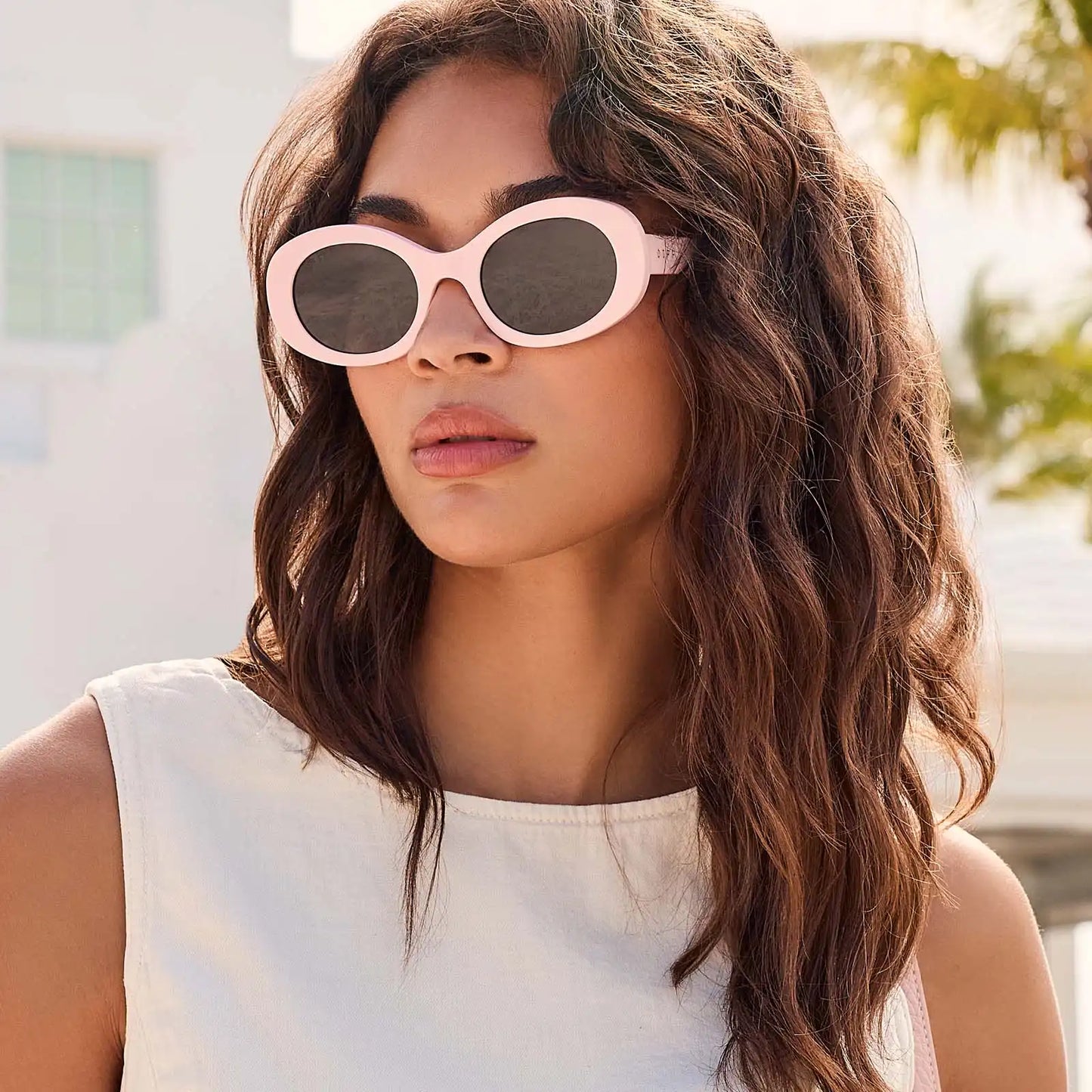 LAINEY - POWDER PINK + GREY + POLARIZED SUNGLASSES