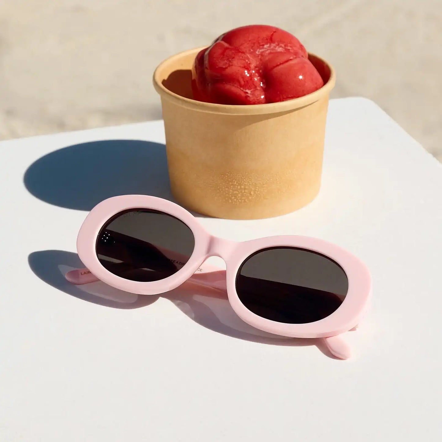 LAINEY - POWDER PINK + GREY + POLARIZED SUNGLASSES