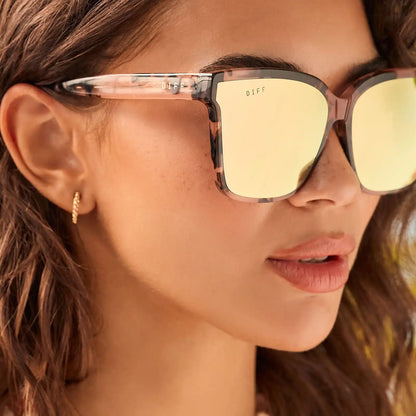 MEREDITH II - HIMALAYAN TORTOISE + TAUPE MIRROR SUNGLASSES