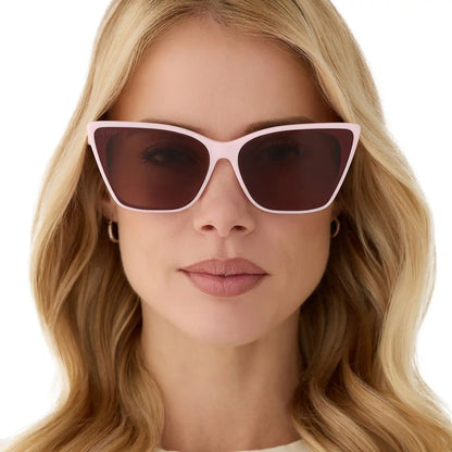 ALINA - POWDER PINK + BROWN SUNGLASSES