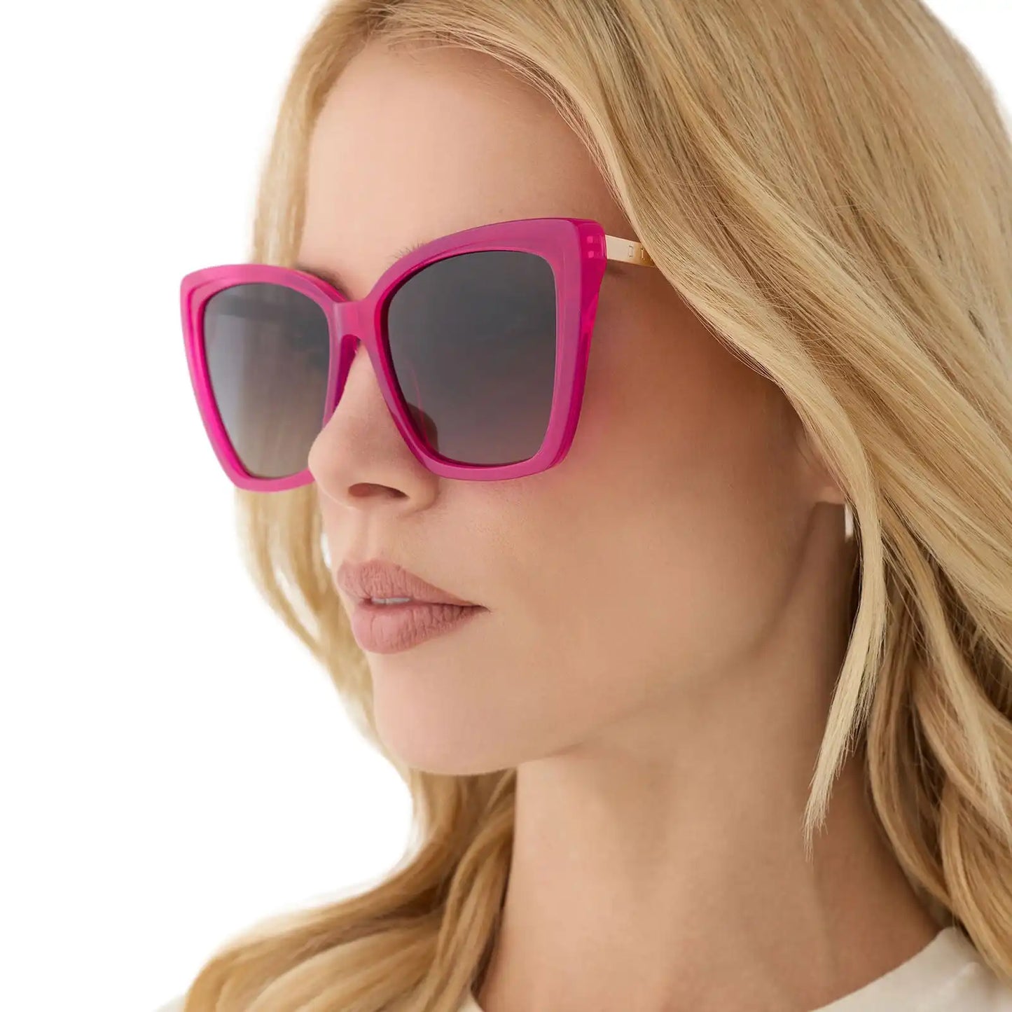 BECKY II - BRIGHT TULIP + GOLD + GREY GRADIENT + POLARIZED SUNGLASSES