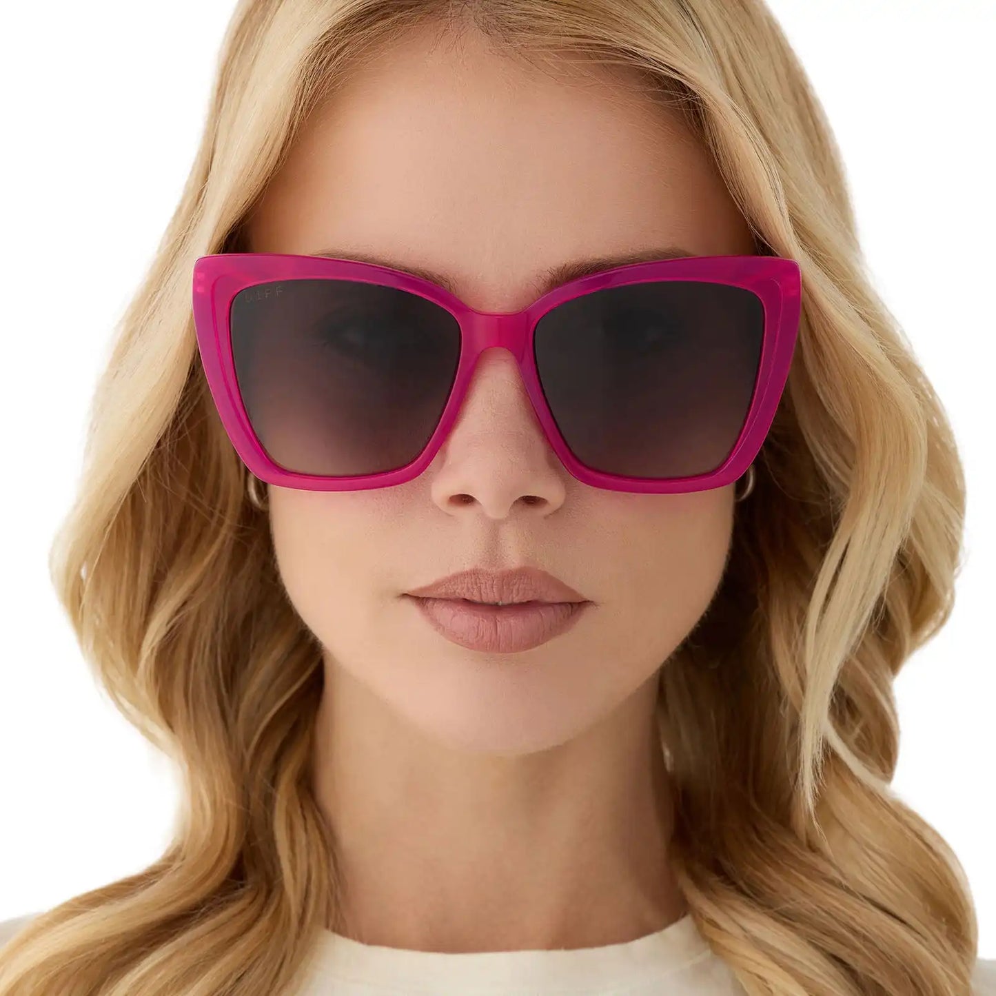 BECKY II - BRIGHT TULIP + GOLD + GREY GRADIENT + POLARIZED SUNGLASSES