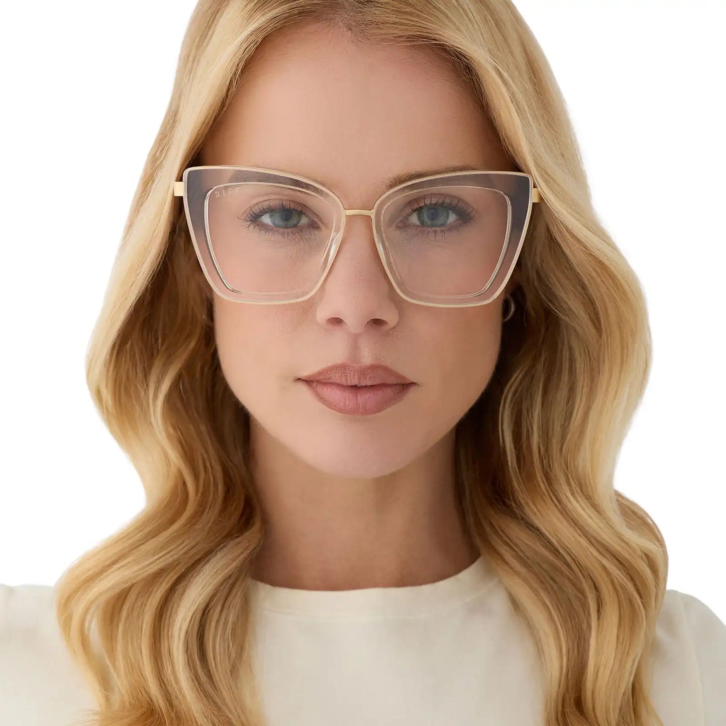 BECKY IV - CLEAR CRYSTAL + GOLD + GLASSES