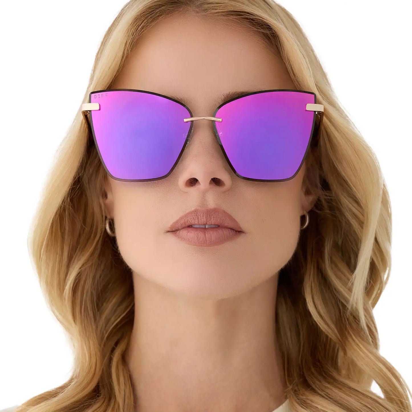 BECKY V - GOLD + PINK RUSH MIRROR SUNGLASSES