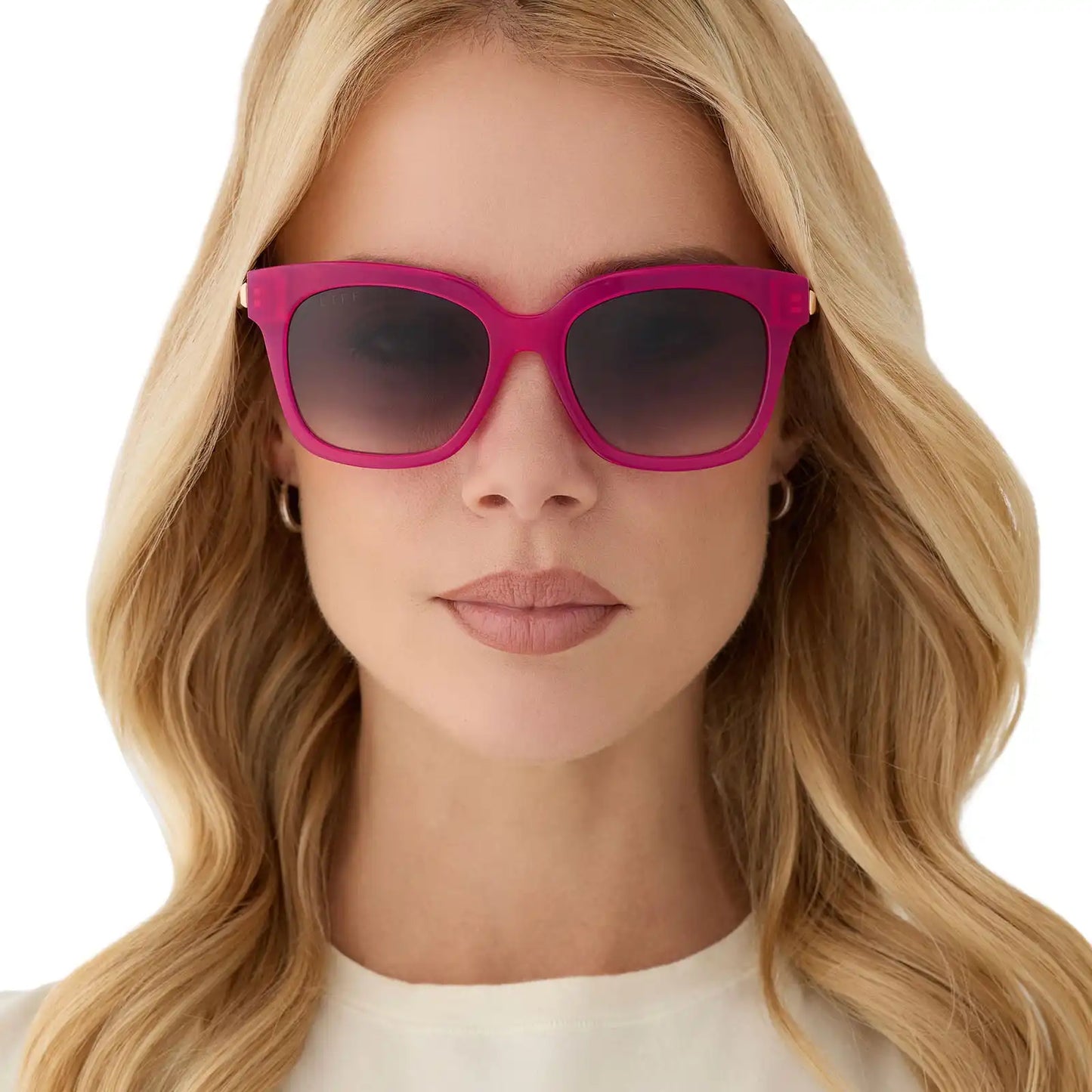 BELLA XS - BRIGHT TULIP + GOLD + GREY GRADIENT SUNGLASSES
