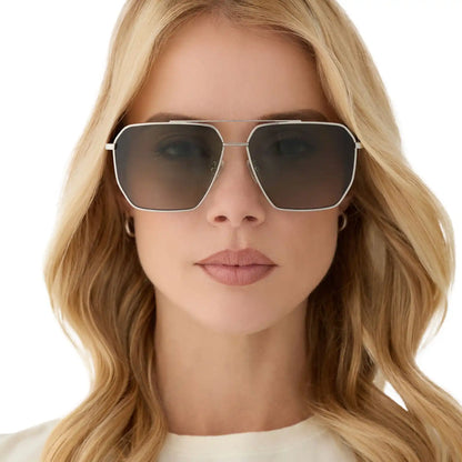 BERKELY - SILVER + COOL MATCHA GRADIENT SUNGLASSES