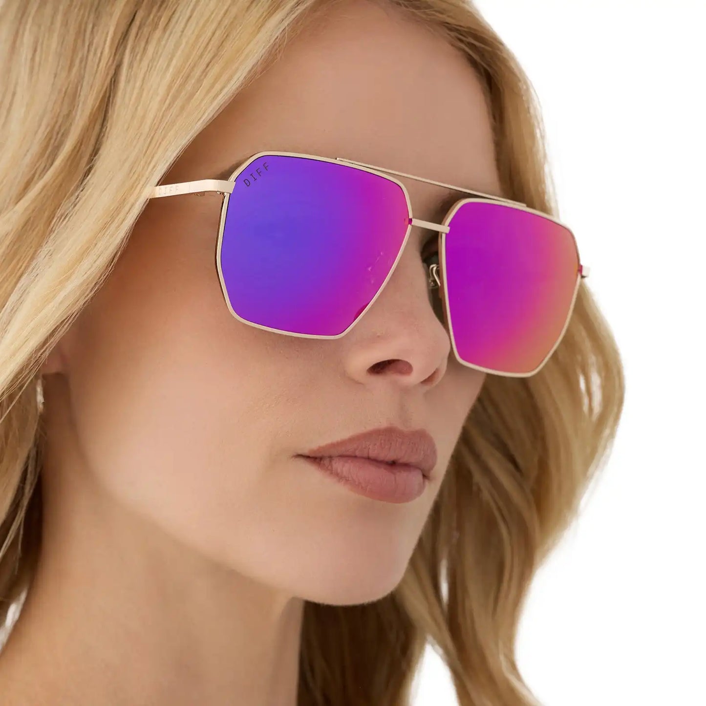 BERKELY - GOLD + PINK RUSH MIRROR SUNGLASSES