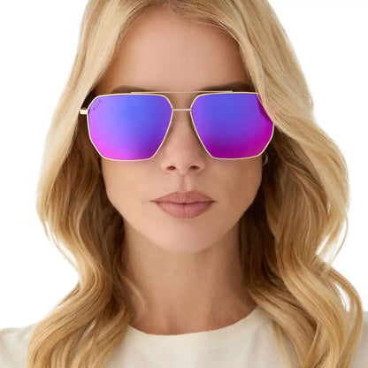 BERKELY - GOLD + PINK RUSH MIRROR SUNGLASSES