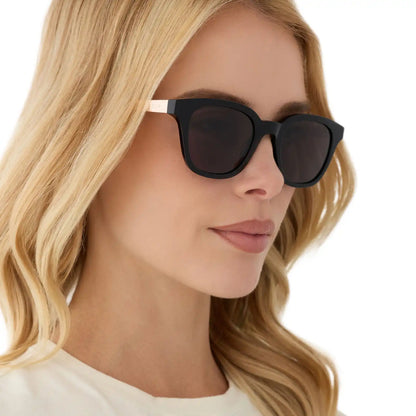 BRIDGET - BLACK + GREY + POLARIZED SUNGLASSES
