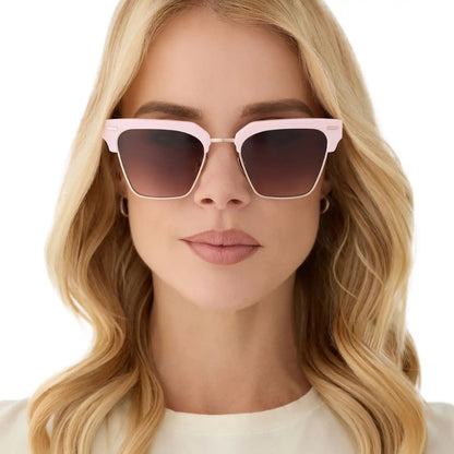 CAPRI - POWDER PINK + CHAMPAGNE + BROWN GRADIENT SUNGLASSES
