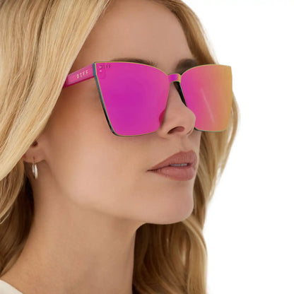 GOLDIE - BRIGHT TULIP + PINK RUSH MIRROR SUNGLASSES