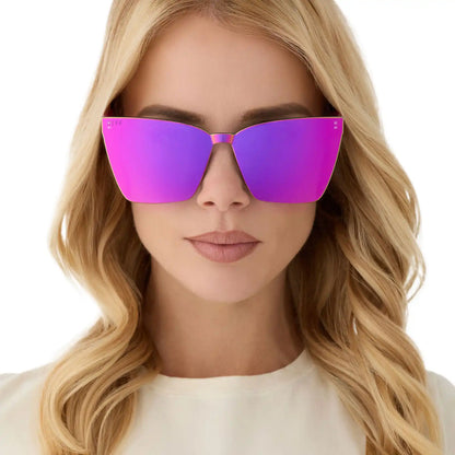GOLDIE - BRIGHT TULIP + PINK RUSH MIRROR SUNGLASSES