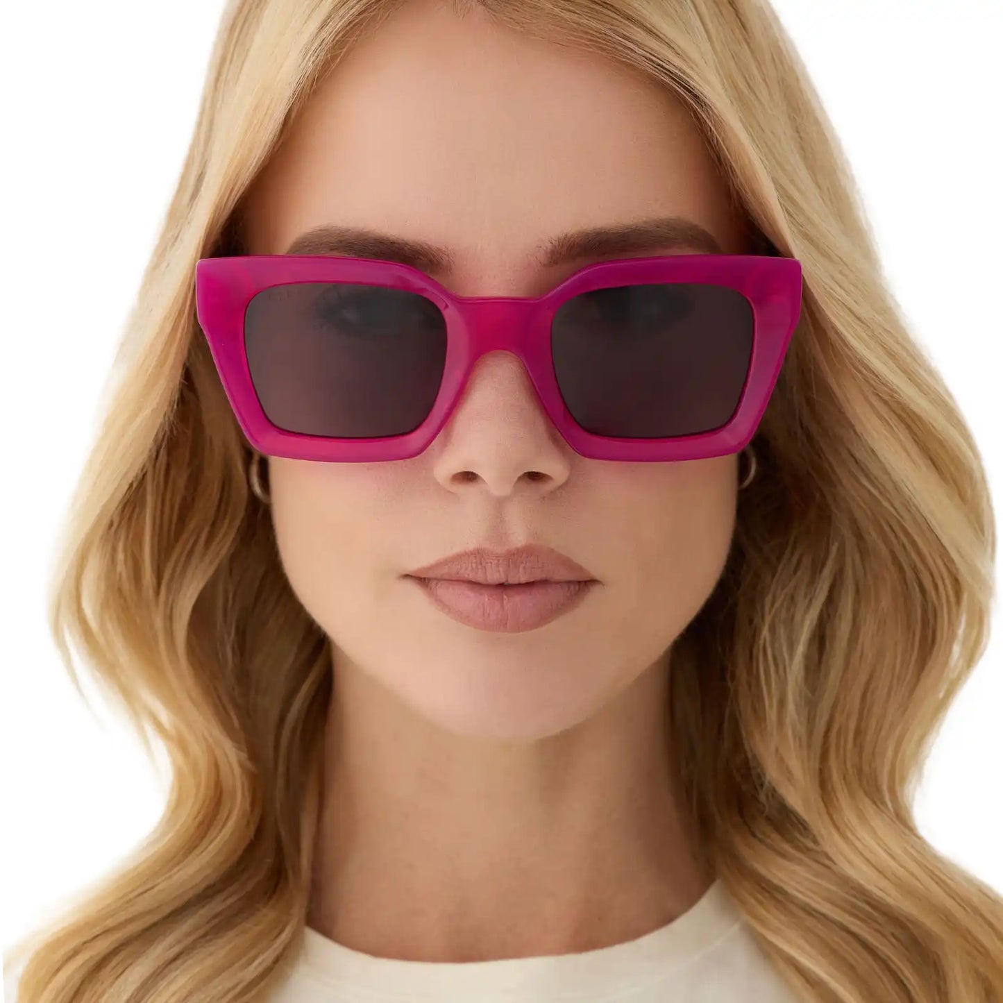 GREER - BRIGHT TULIP + GREY SUNGLASSES