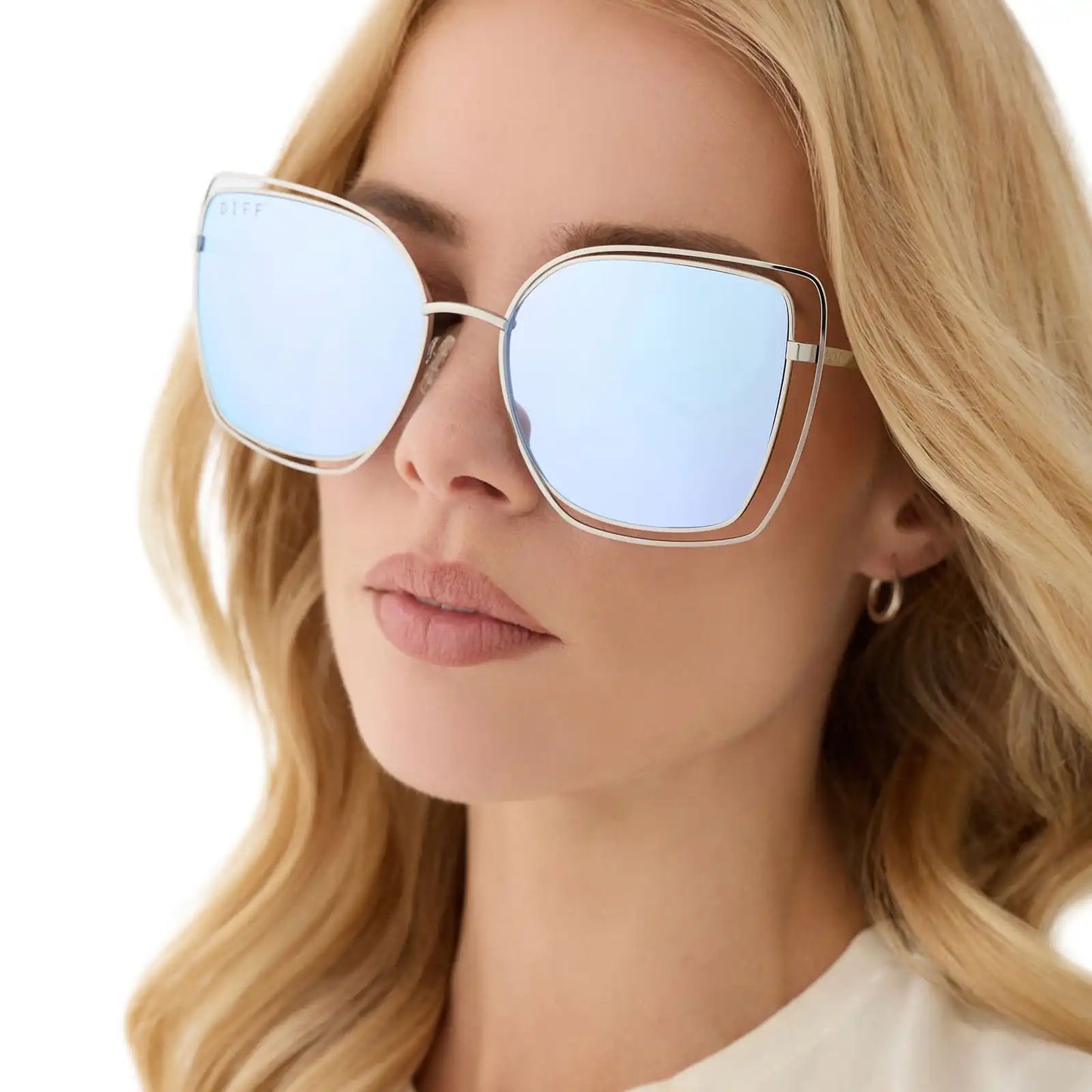 JACQUELINE - SILVER + THISTLE TEMPLE TIPS + LAVENDER MIRROR SUNGLASSES