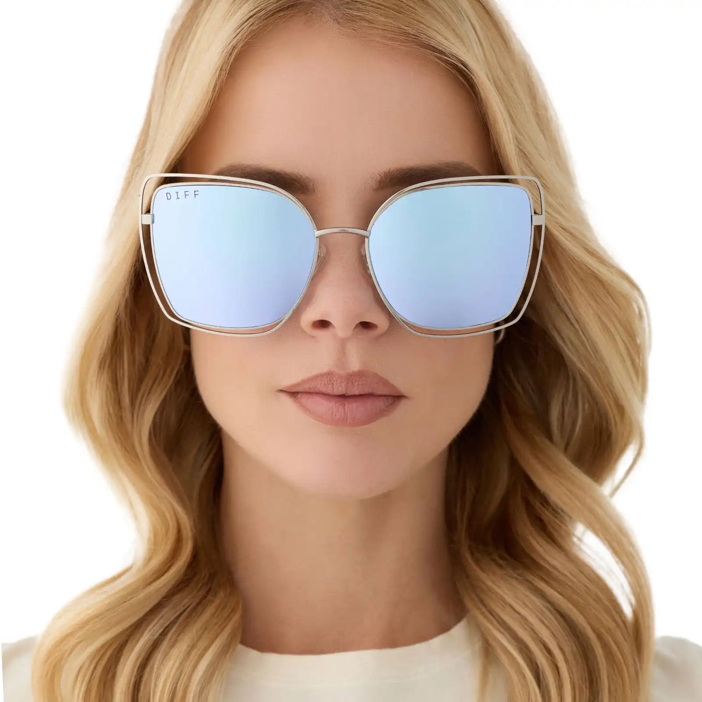 JACQUELINE - SILVER + THISTLE TEMPLE TIPS + LAVENDER MIRROR SUNGLASSES