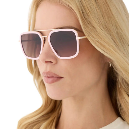 JORDAN - POWDER PINK + GOLD + BROWN GRADIENT SUNGLASSES