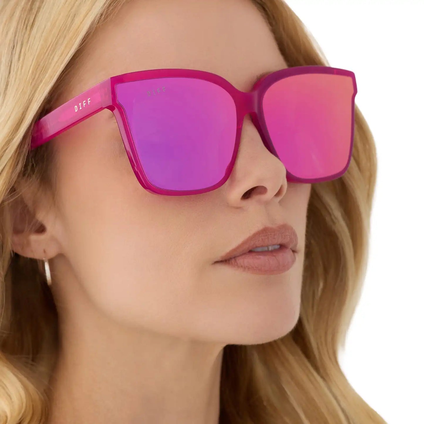 MEREDITH II - BRIGHT TULIP + PINK MIRROR SUNGLASSES