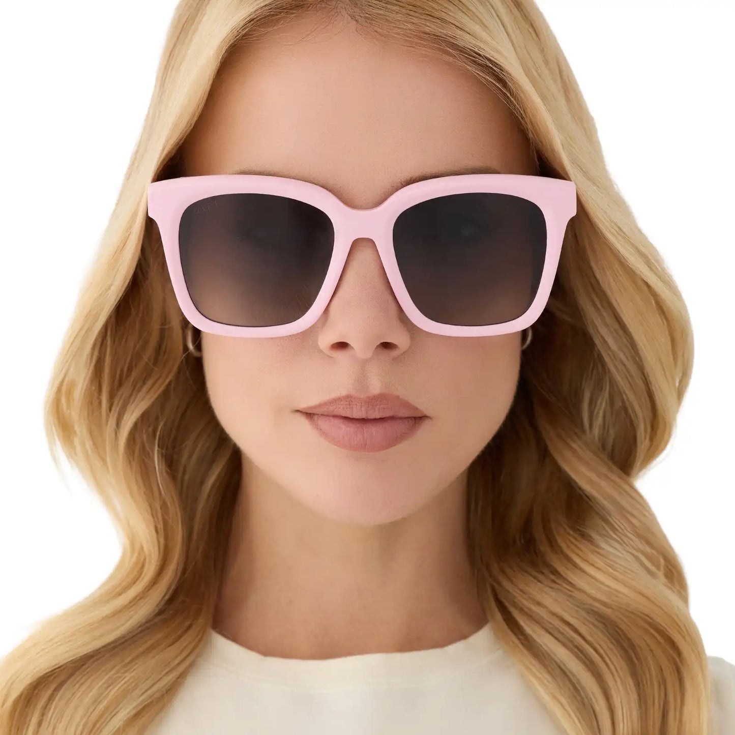 MEREDITH - POWDER PINK + GREY GRADIENT + POLARIZED SUNGLASSES