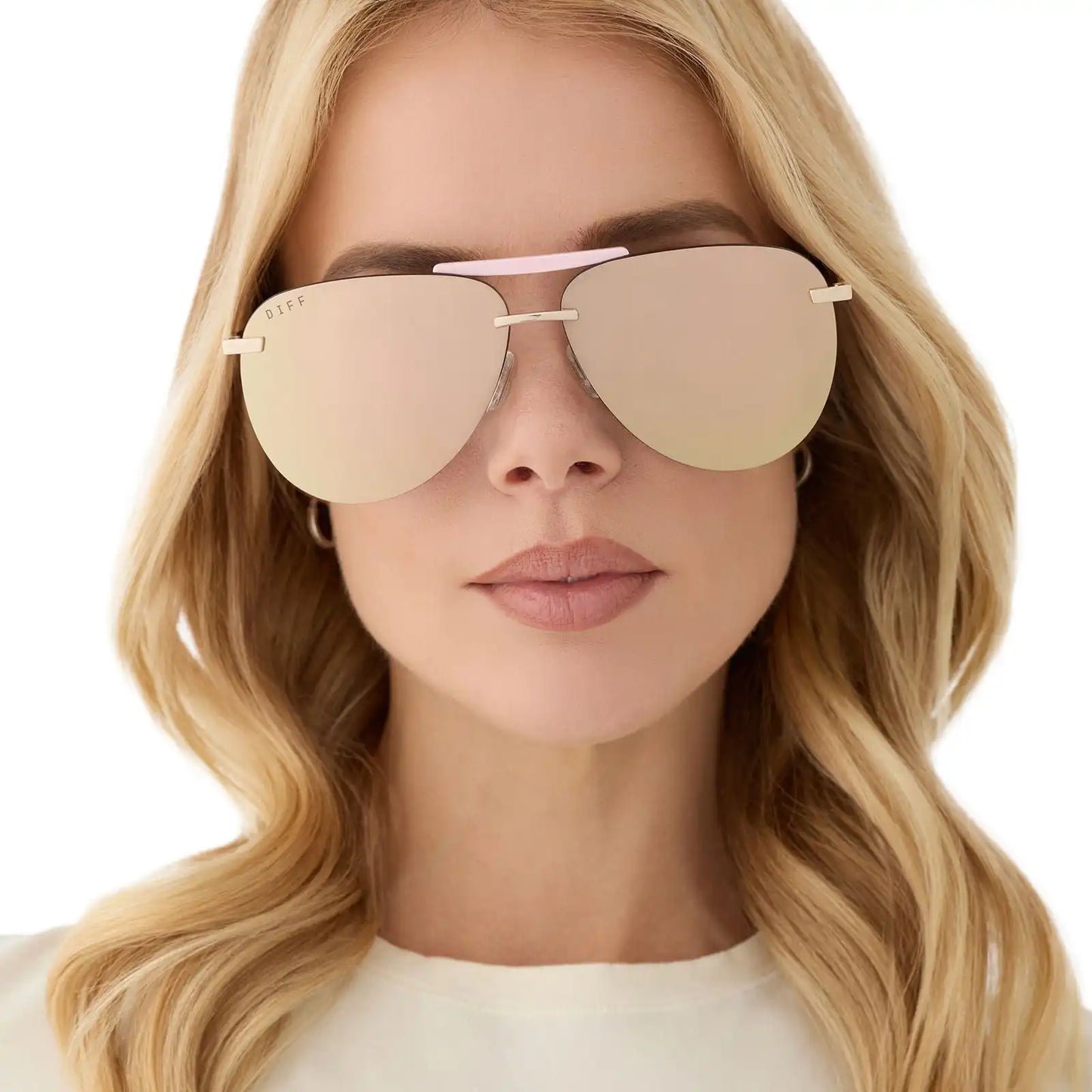 TAHOE - GOLD POWDER PINK + TAUPE MIRROR SUNGLASSES