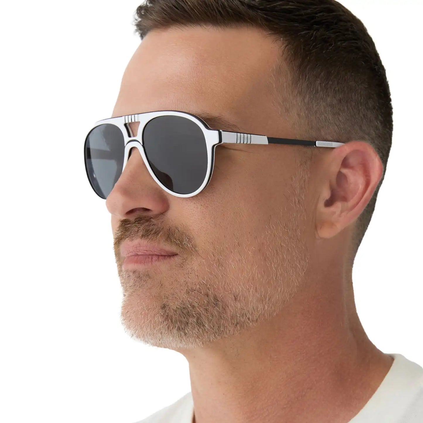 STORMTROOPER - GALACTIC WHITE + BLACK POLARIZED SUNGLASSES