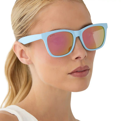 STORM - MATTE BABY BLUE + SHERBET RAINBOW MIRROR + POLARIZED SUNGLASSES