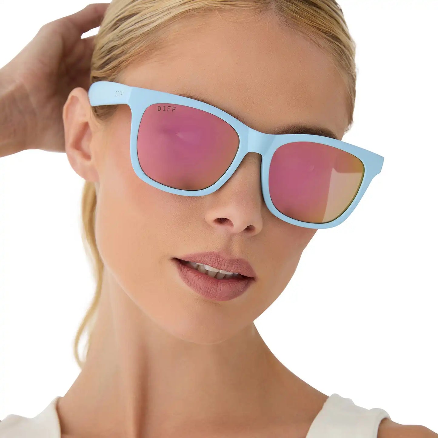 STORM - MATTE BABY BLUE + SHERBET RAINBOW MIRROR + POLARIZED SUNGLASSES