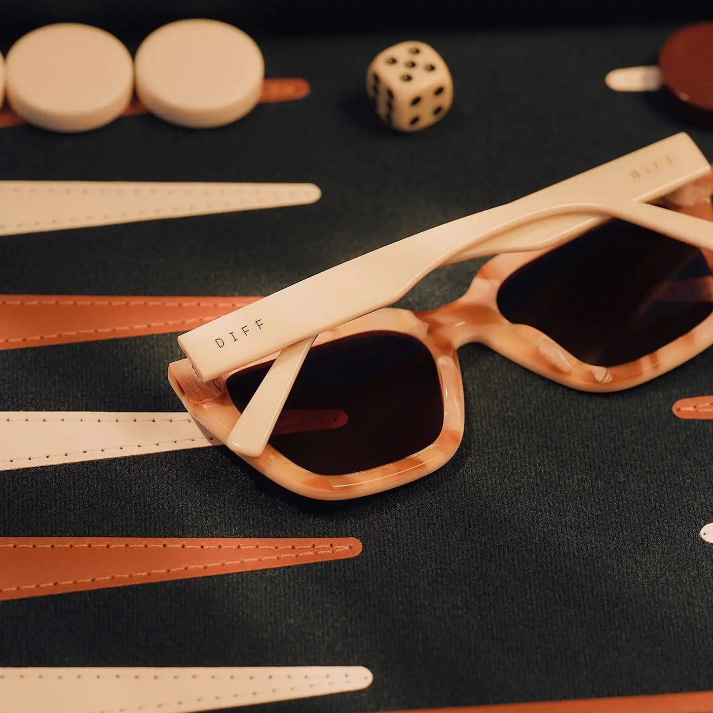 AMARA - COURTSIDE IVORY + GILDED TORTOISE + BROWN GRADIENT + POLARIZED SUNGLASSES