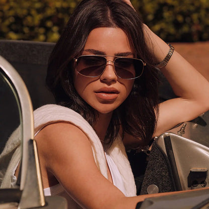 CHARLEY - BRUSHED GOLD + ALOE GREEN GRADIENT SUNGLASSES