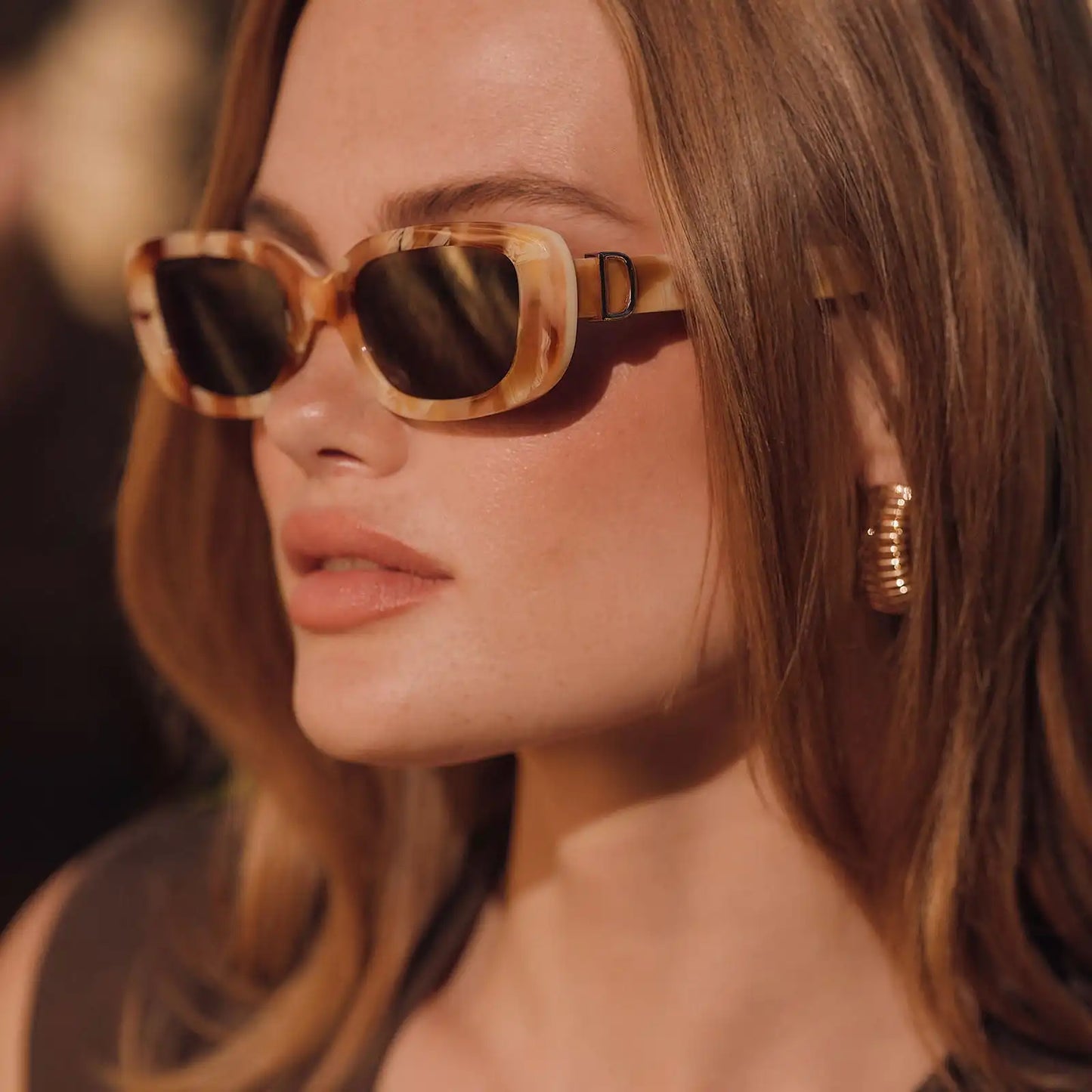 DAPHNE - GILDED TORTOISE + COURTSIDE IVORY + BROWN + POLARIZED SUNGLASSES