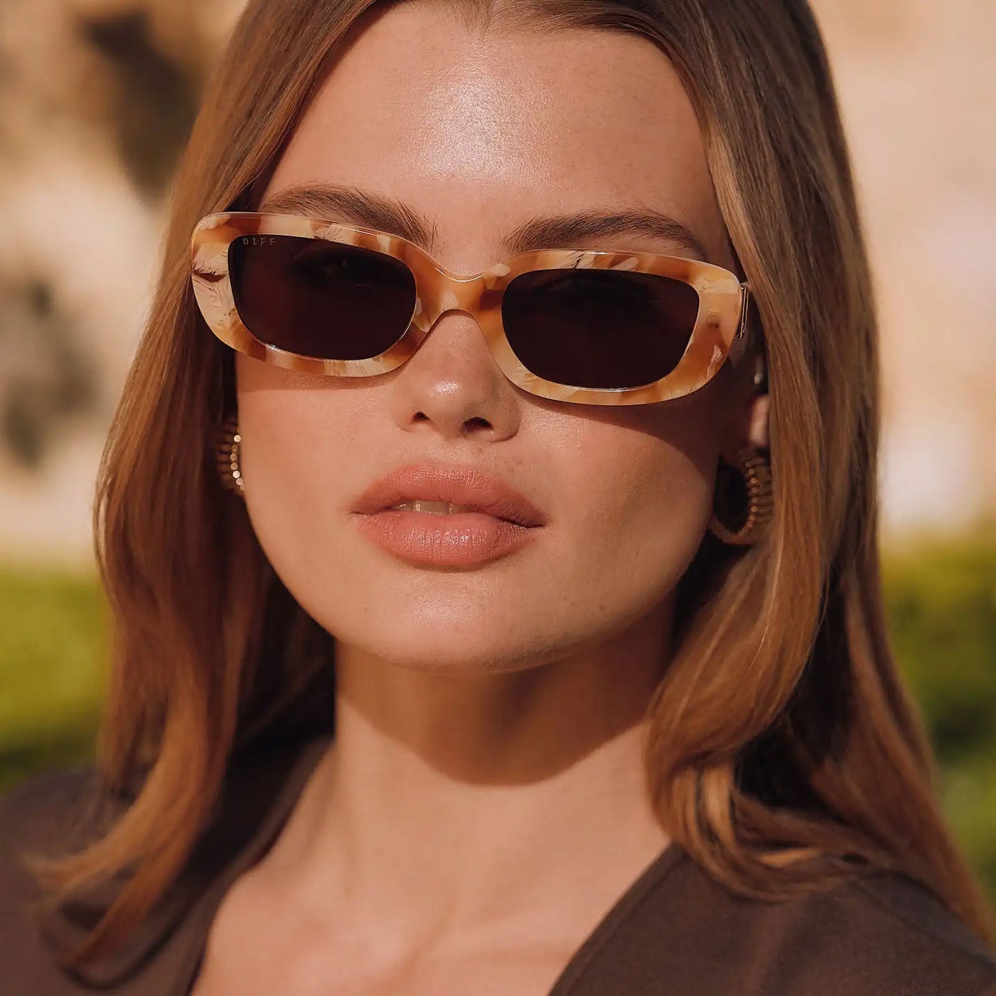 DAPHNE - GILDED TORTOISE + COURTSIDE IVORY + BROWN + POLARIZED SUNGLASSES