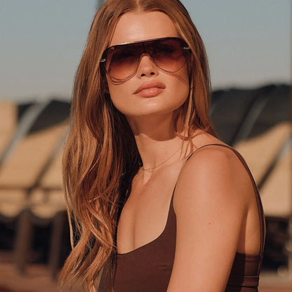 IMANI - GOLD + BROWN GRADIENT SUNGLASSES